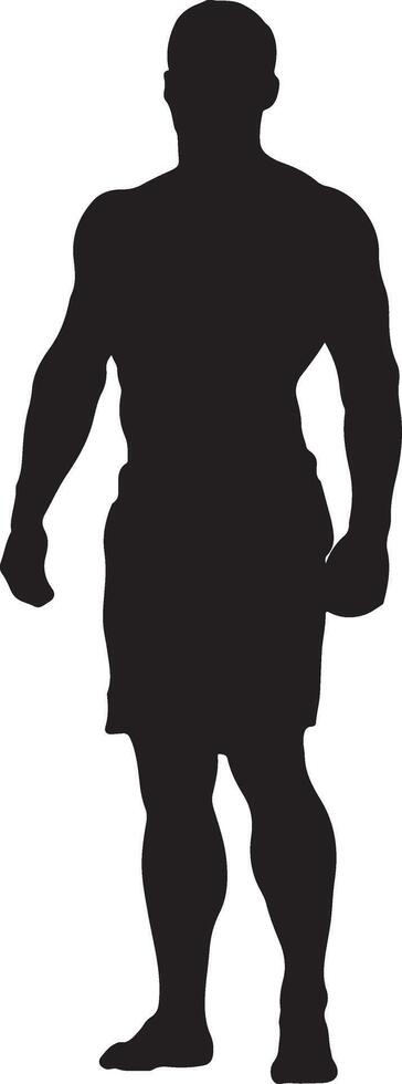 bodybuilders Posing muscular men silhouette vector