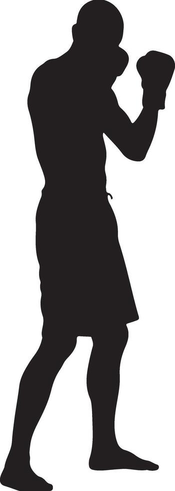 Fighter man silhouette vector