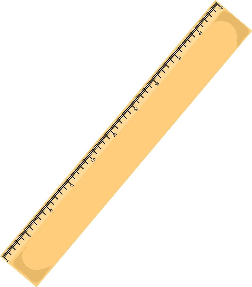 Illustration of a 50 centi wooden ruler isolated vector