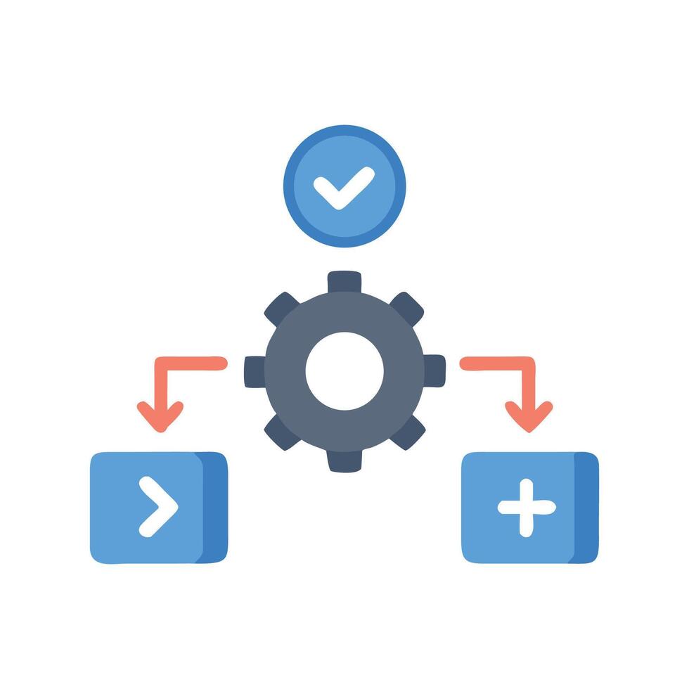 Automated process control flow diagram with complete status vector