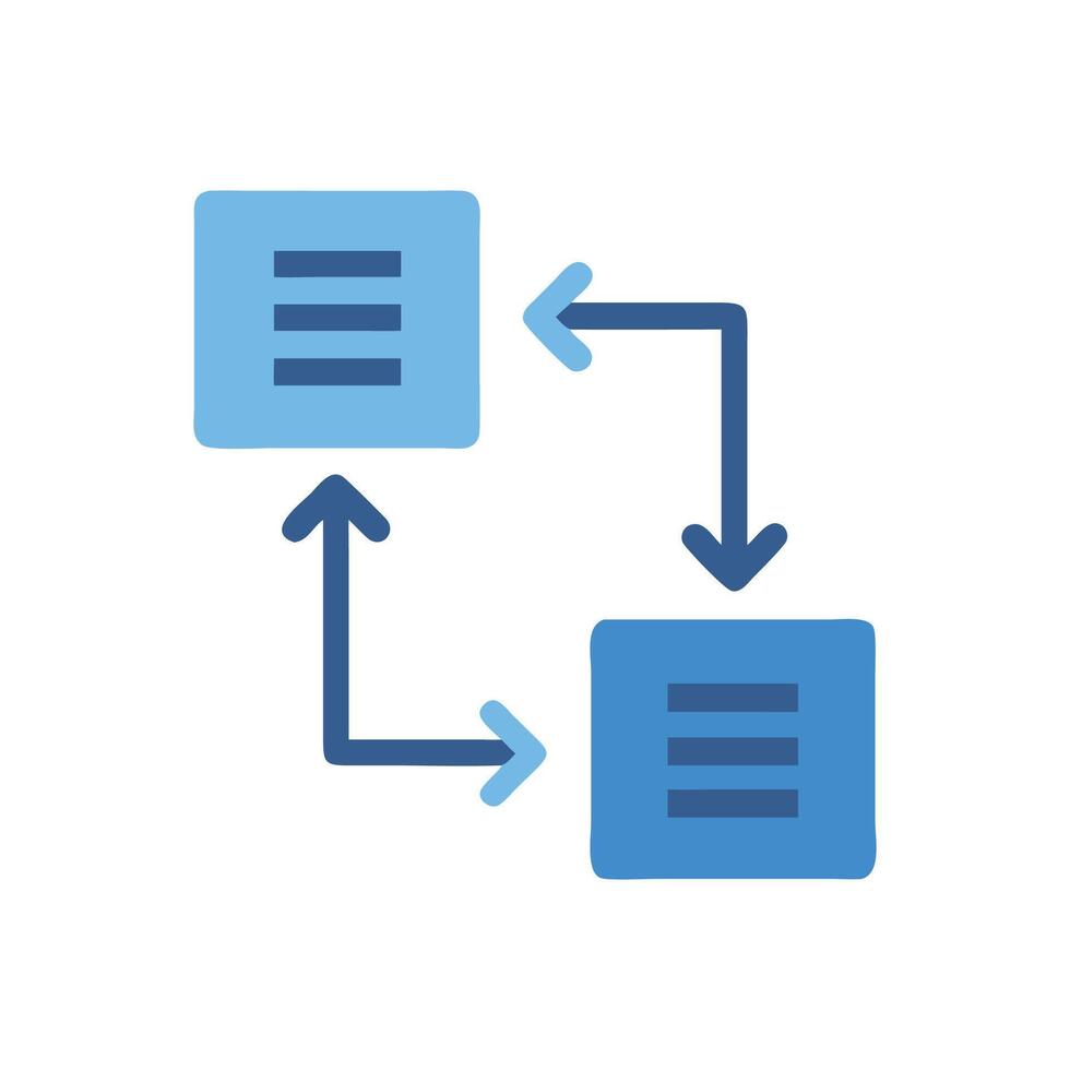 Data transfer, sync, exchange icon on black background. vector
