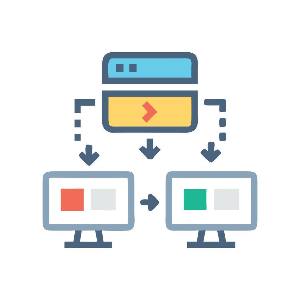 Data flow diagram with central server distributing data vector