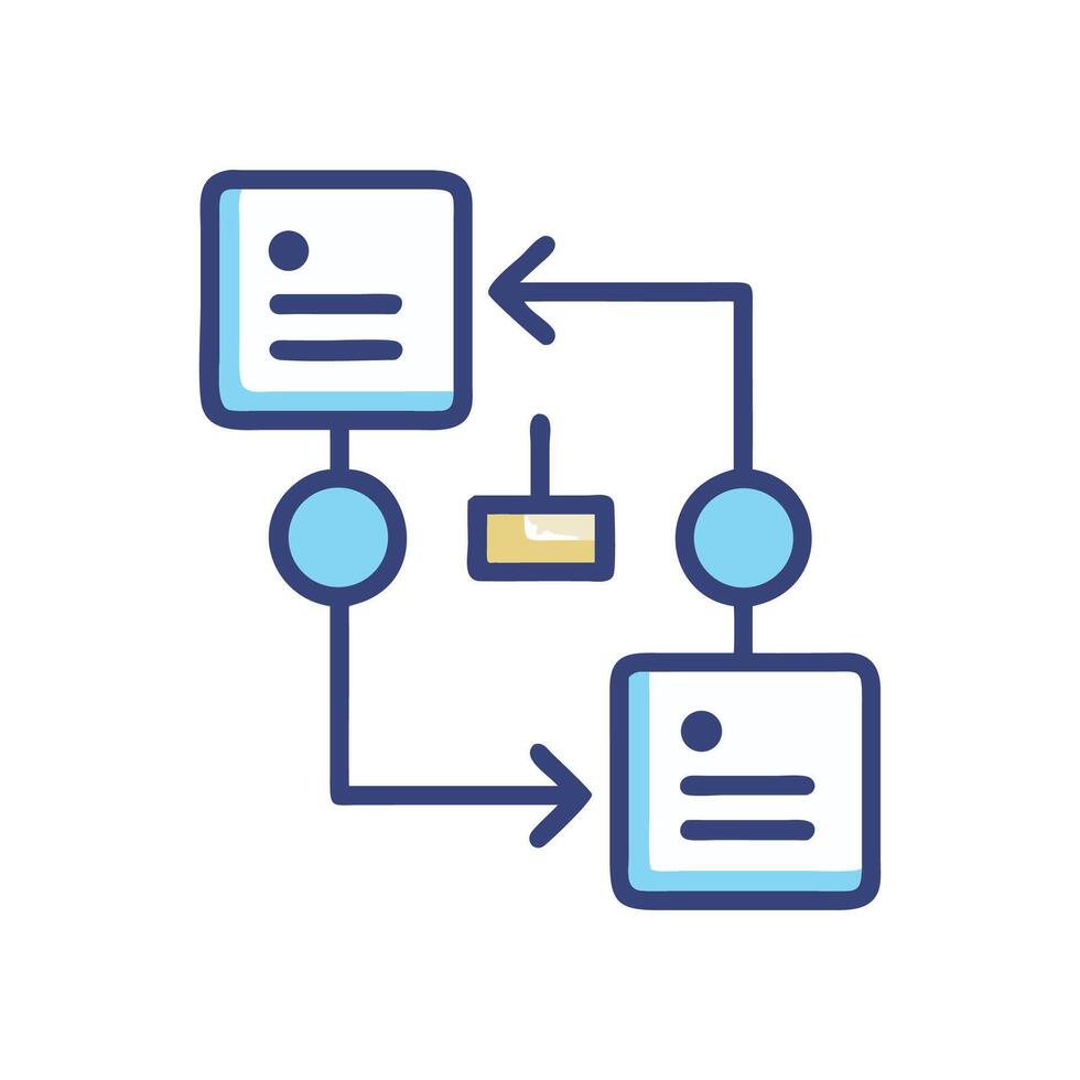 Workflow diagram illustration with cycle process on black background vector