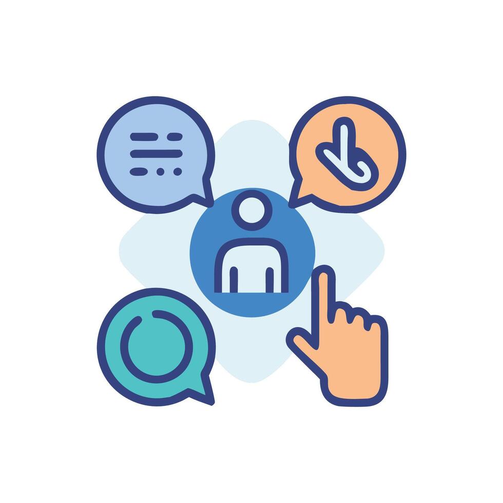 Customer Communication, Feedback, and Interaction Icon Illustration vector