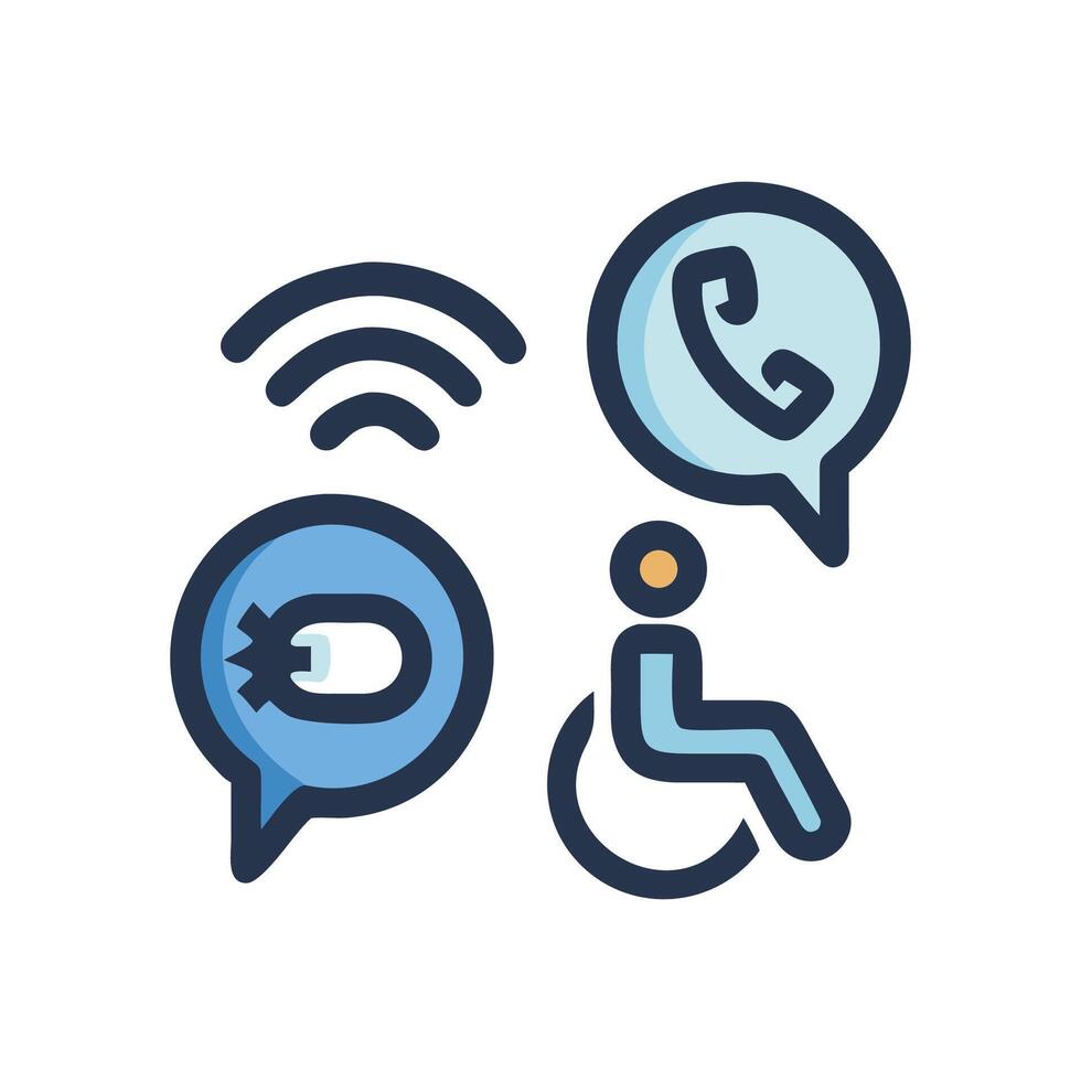 Accessibility and technology icons design illustration vector