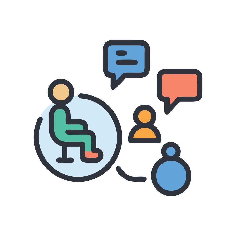 Online consultation and communication between people concept illustration vector