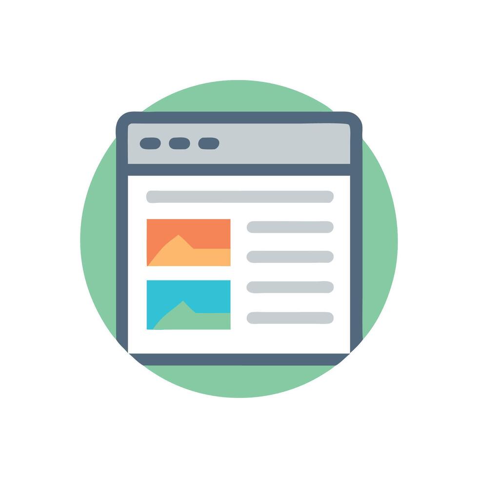 Simple website icon with images and text layout vector