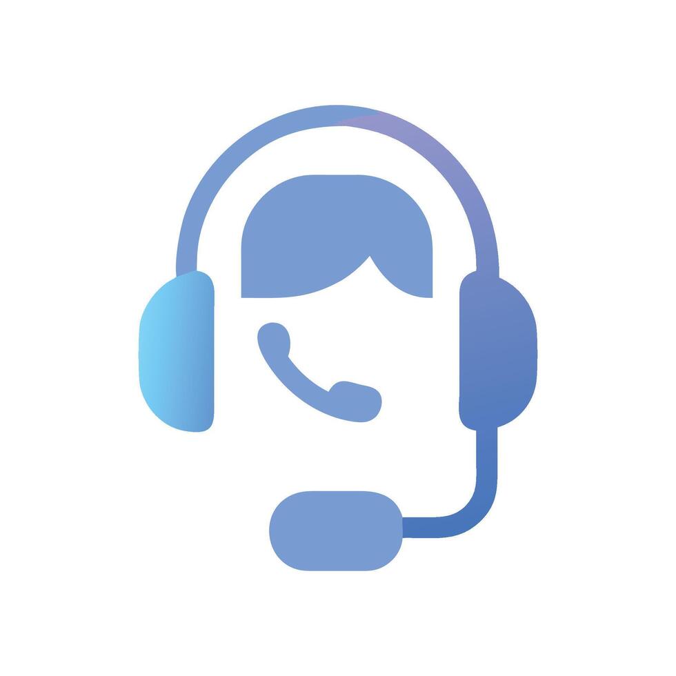 Gradient Customer Service Representative Icon on Black Background vector