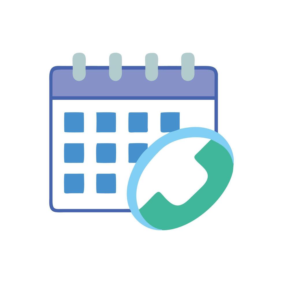 Calendar Icon with Telephone Symbol for Appointment Reminder vector