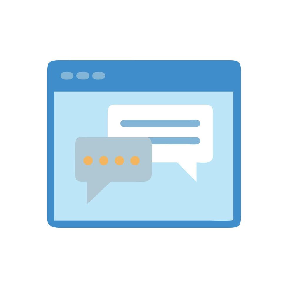 Web Window with Chat Bubbles Icon Illustration vector