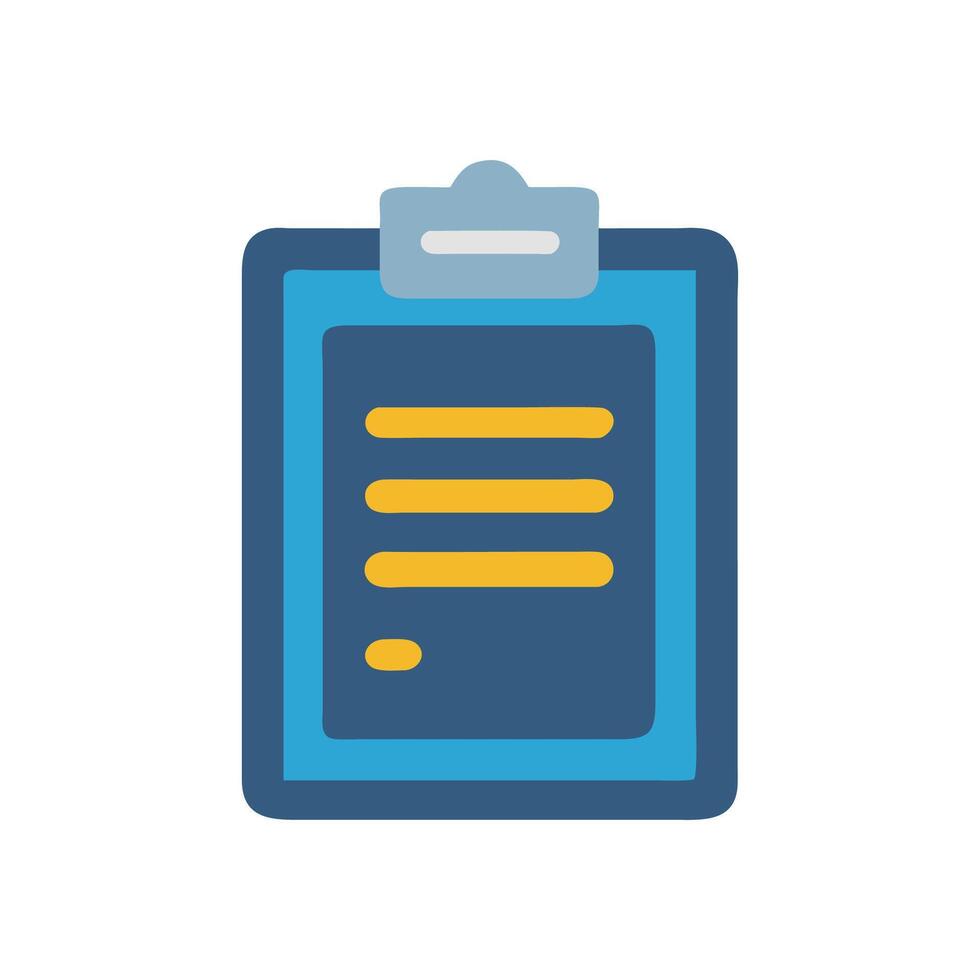 Blue Clipboard with Yellow Text List Illustration Icon vector