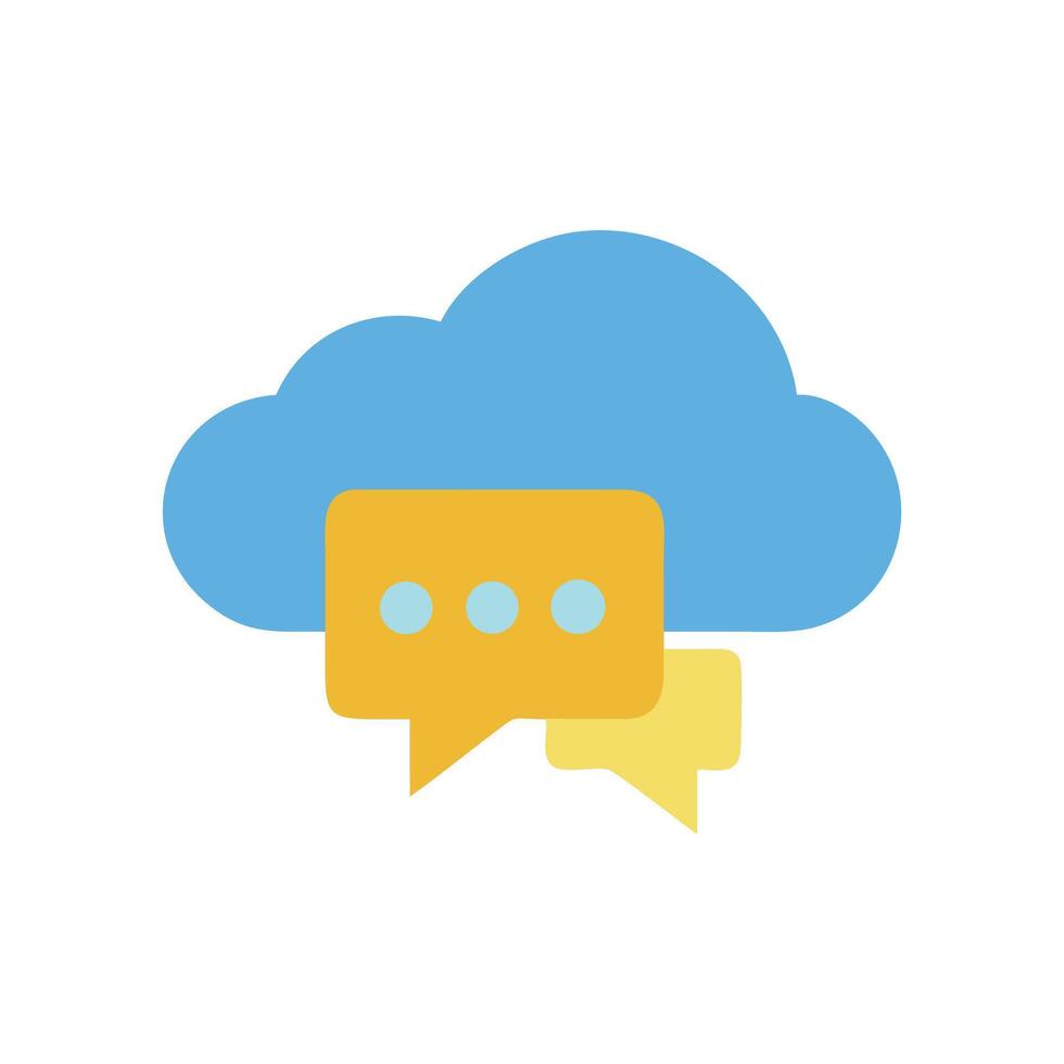 Cloud communication, message, notification and data icon vector