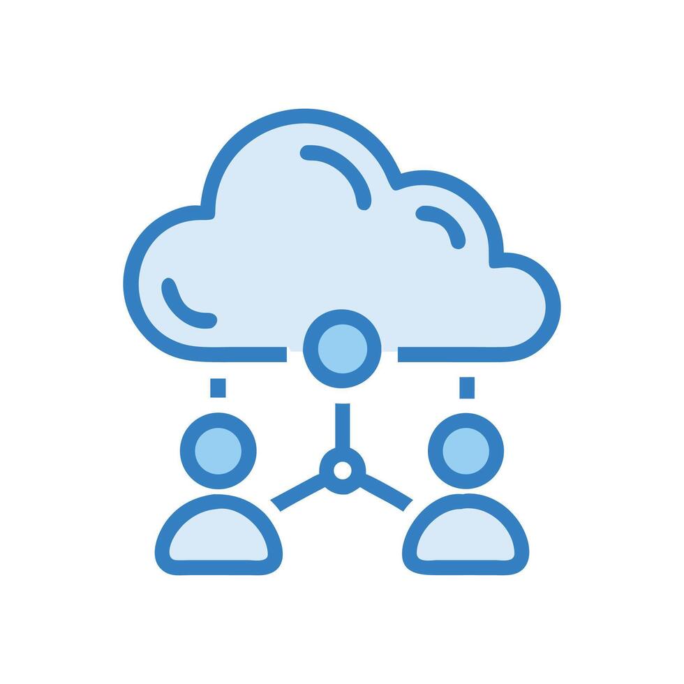 Cloud Computing Networking and Data Sharing between people vector