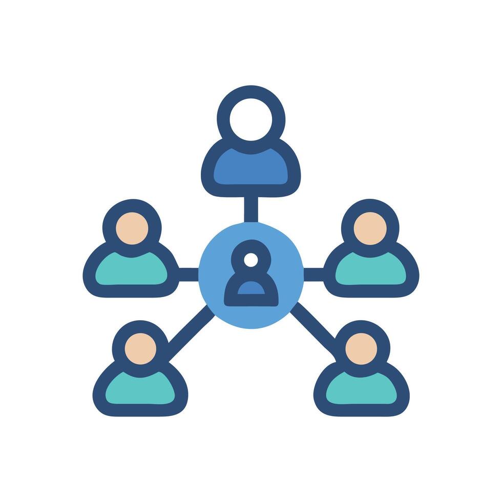 Network Hierarchy Team Structure and Organization Chart Illustration vector