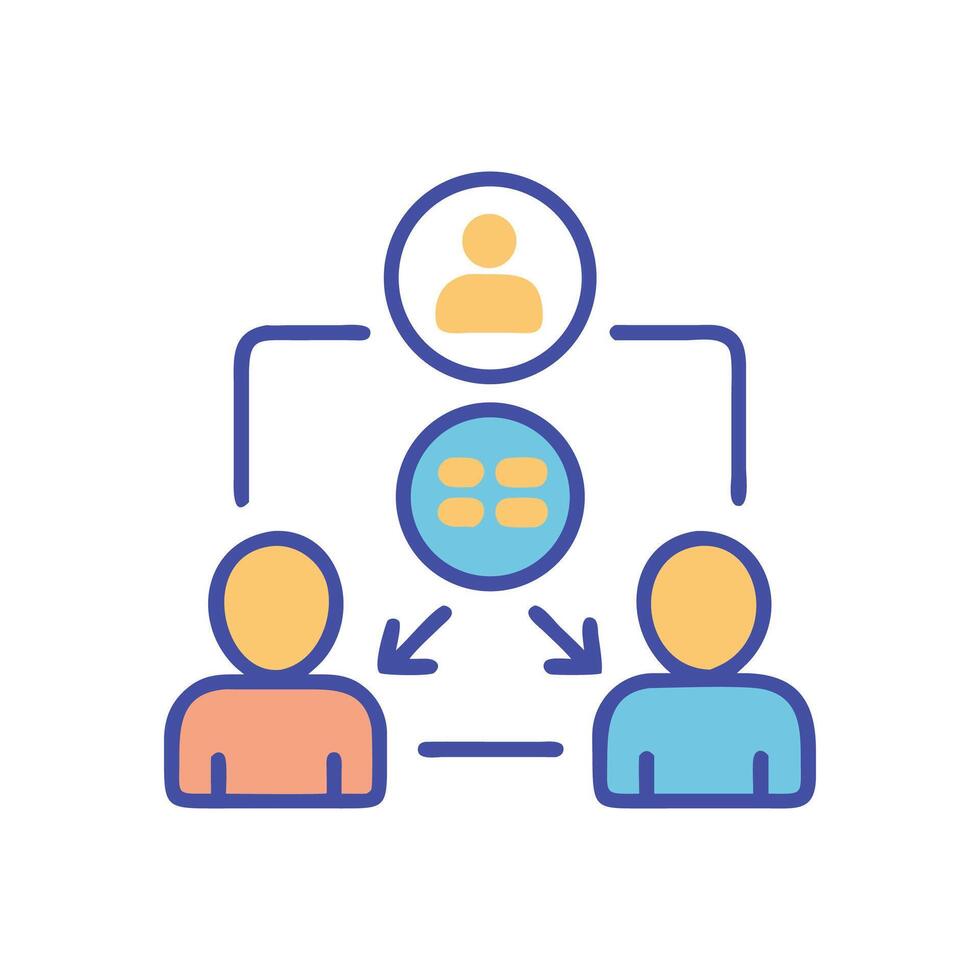 Teamwork Communication Flow Icon Design for Project Management vector