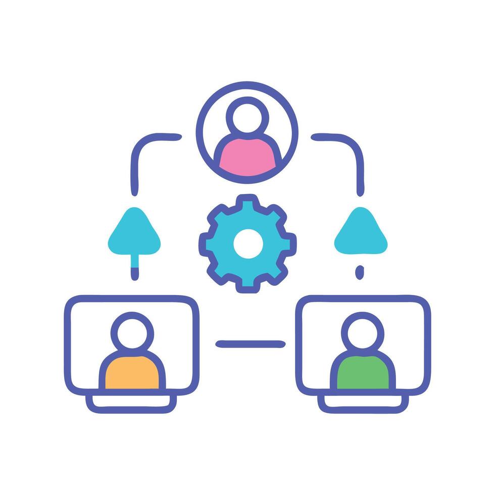 Online Collaboration with Teamwork and Management System vector