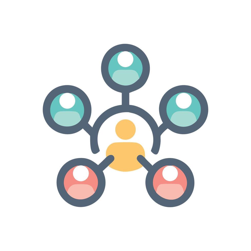 People connection icon showing social networking and engagement vector