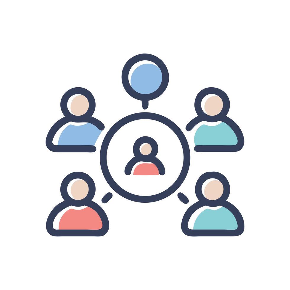 Teamwork and Leadership Illustration on a Black Background vector