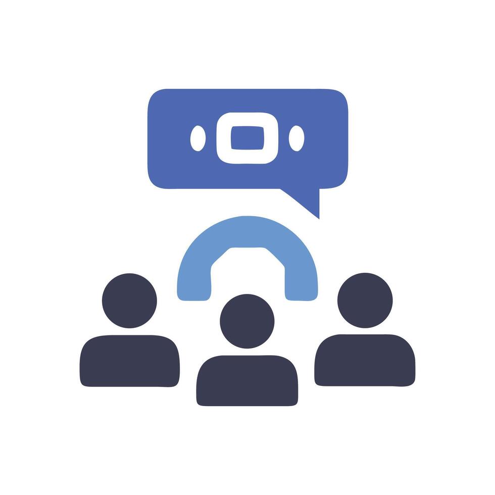 Virtual meeting flat icon for web design vector