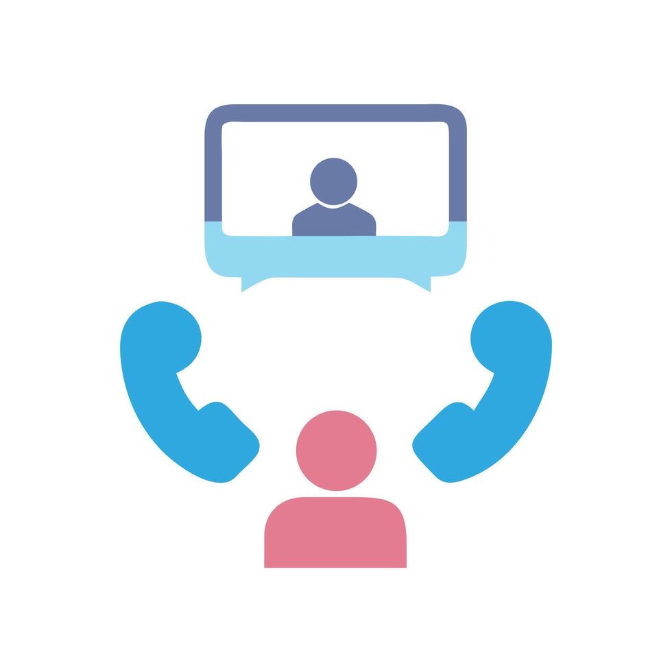 Conference and Phone Call Communication Icon vector