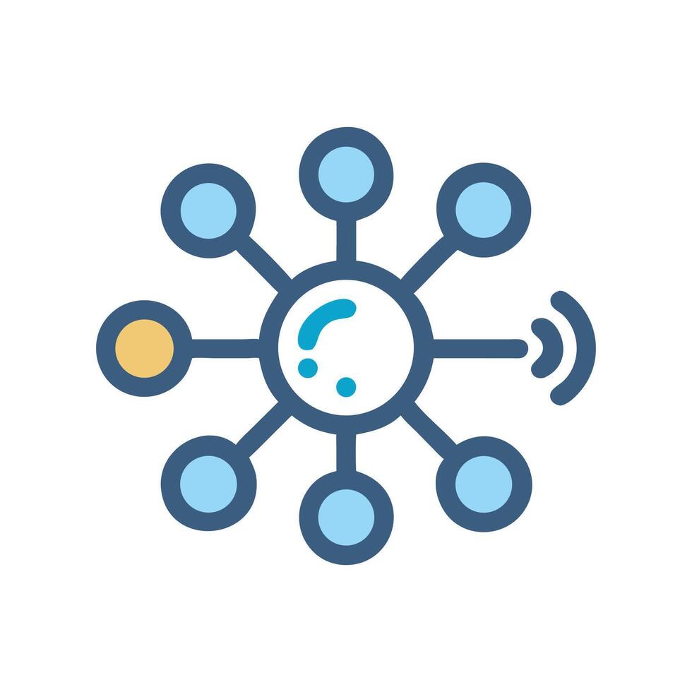 Data Network Icon Decentralized Connection and Communication vector
