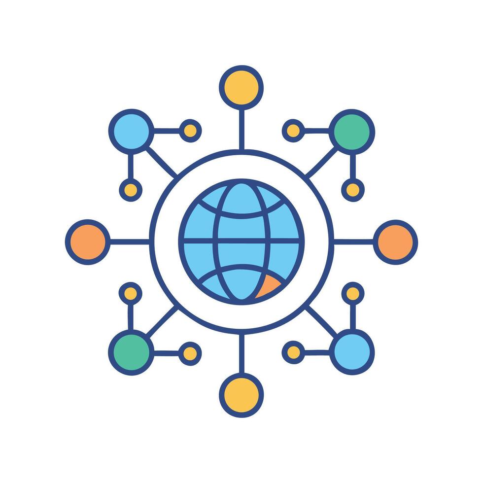 Global network connection concept illustration over black background vector