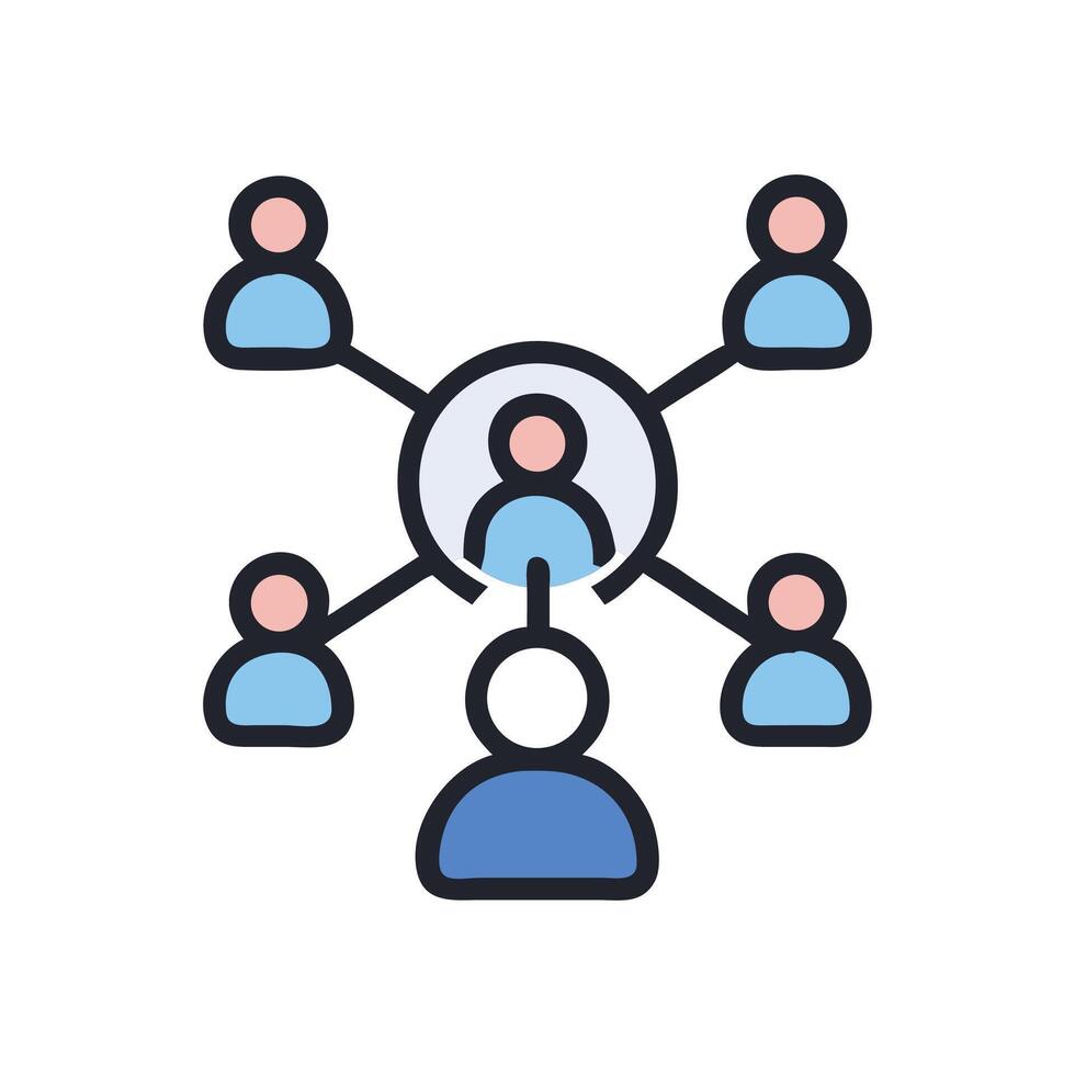 Network Connection Icon Representing Social Media or Business vector