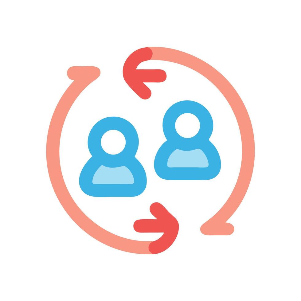 People Flow Icon, Transfer, Change, Connection, Arrows vector