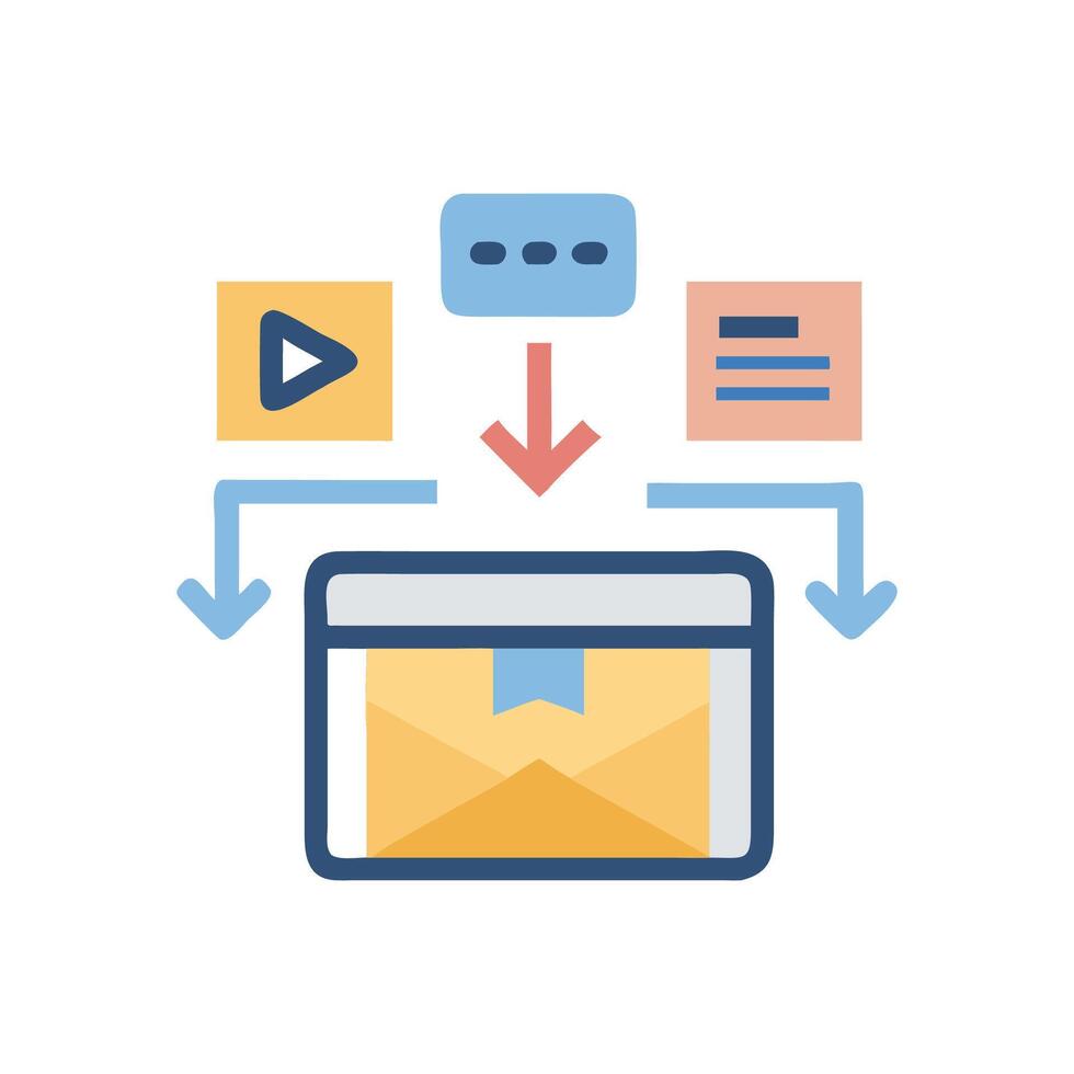 Marketing Content Distribution Strategy Icon for Design Projects vector
