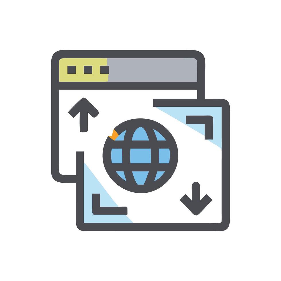 Web Browser Icon Global Website Transfer Data Connection vector