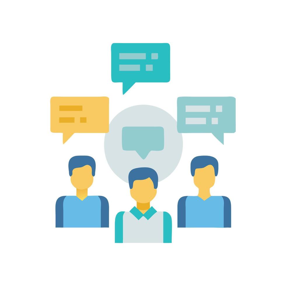 Team Communication People with speech bubbles, collaboration concept vector
