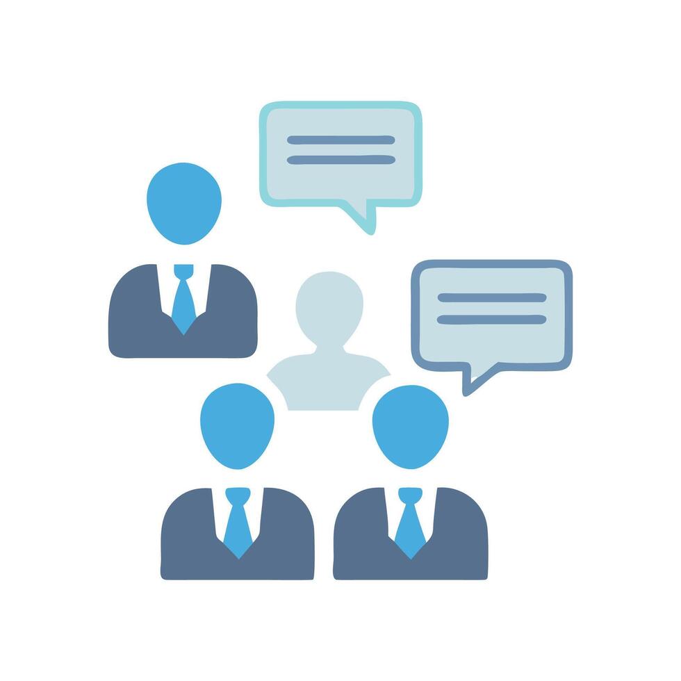 Team Communication Concept Businesspeople with Speech Bubbles Illustration vector