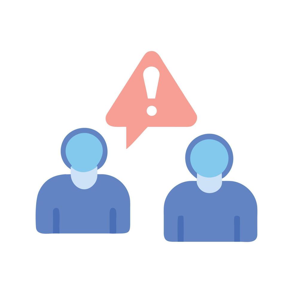 Team Error Alert Two People and Exclamation Icon vector