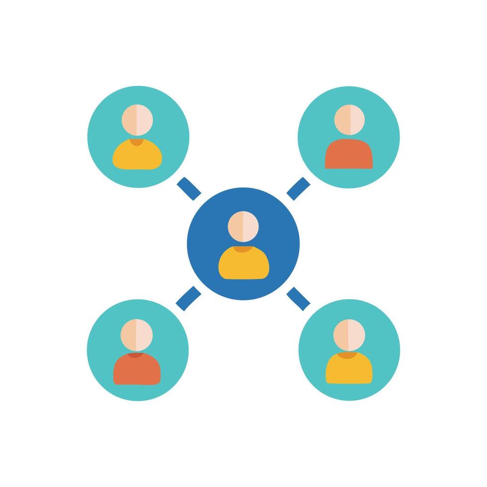 Network of People Connection, Communication, Collaboration, Leadership, Team vector