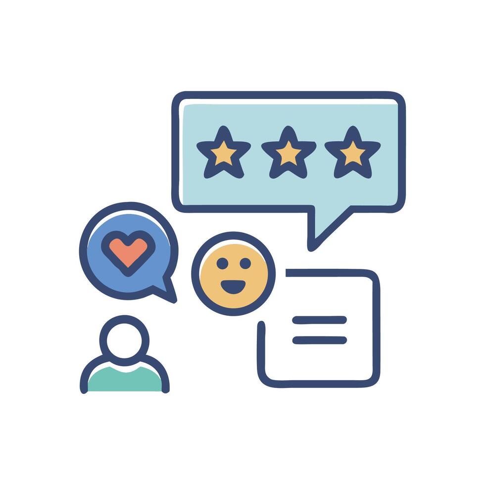 Customer feedback, survey, review, rating and testimonials illustration vector