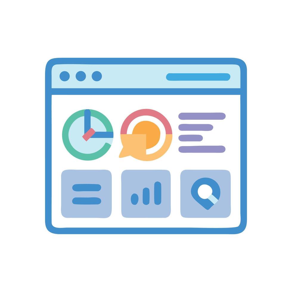 Dashboard Interface Illustration for Business and Data Management vector