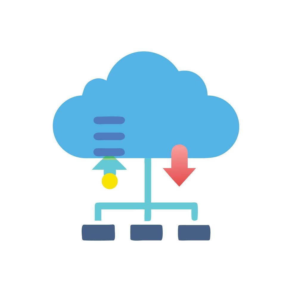 Cloud Computing Data Transfer and Storage Concept Illustration vector