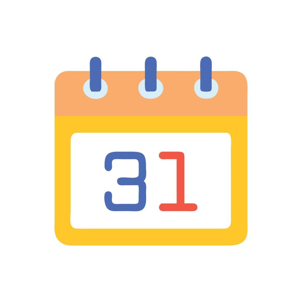 Calendar with 31 number on black background image vector