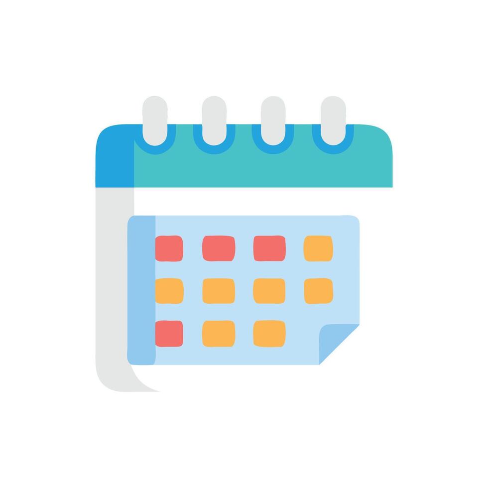 Colorful Calendar icon on black background for scheduling vector