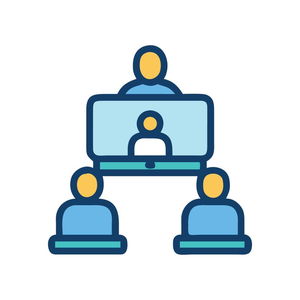 Online Meeting, Conference, Remote Teamwork Illustration vector