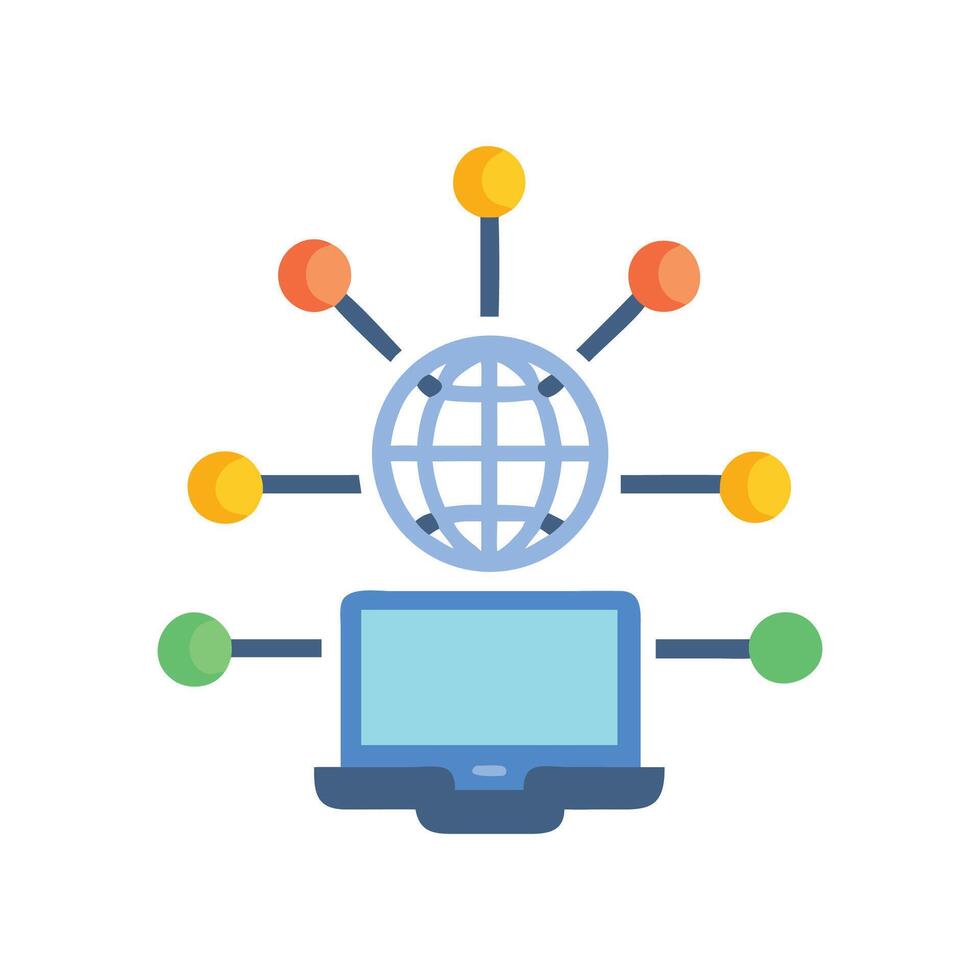 Global Network Connecting Computer Worldwide Data Transfer vector