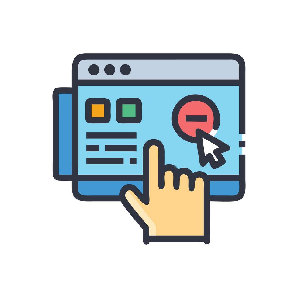 Deleting from an online shopping cart concept illustration vector