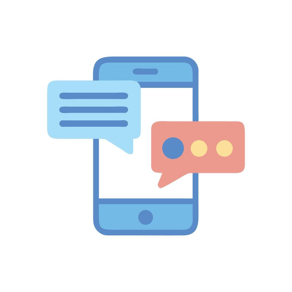 Mobile messaging app communication technology with chat bubbles vector