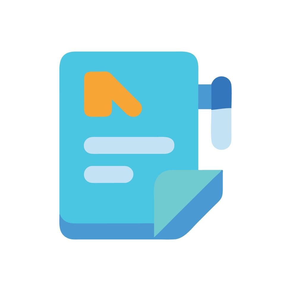 Modern Icon of Blue File with Arrow vector