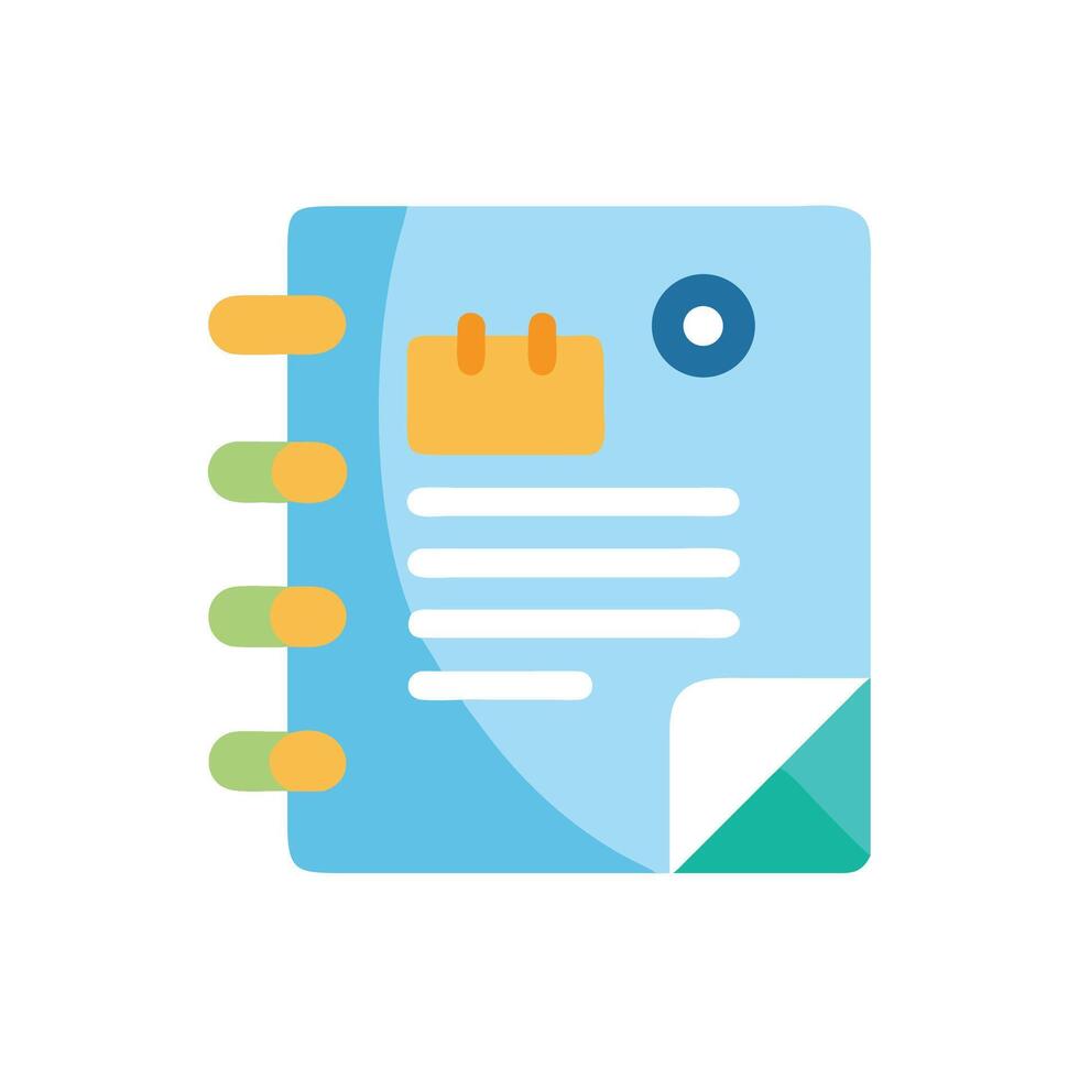 Colorful notebook icon for planning, notes, and organization vector