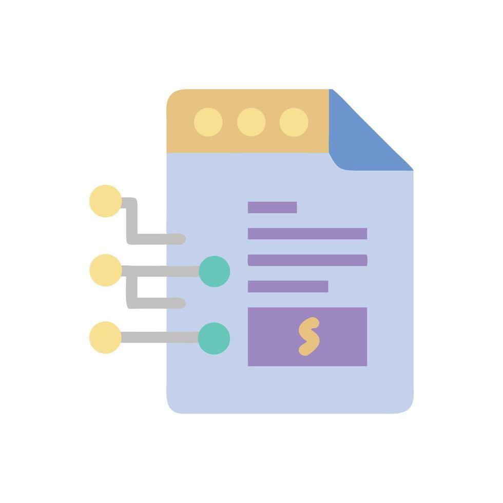Invoice document data visualization, financial document analysis icon vector