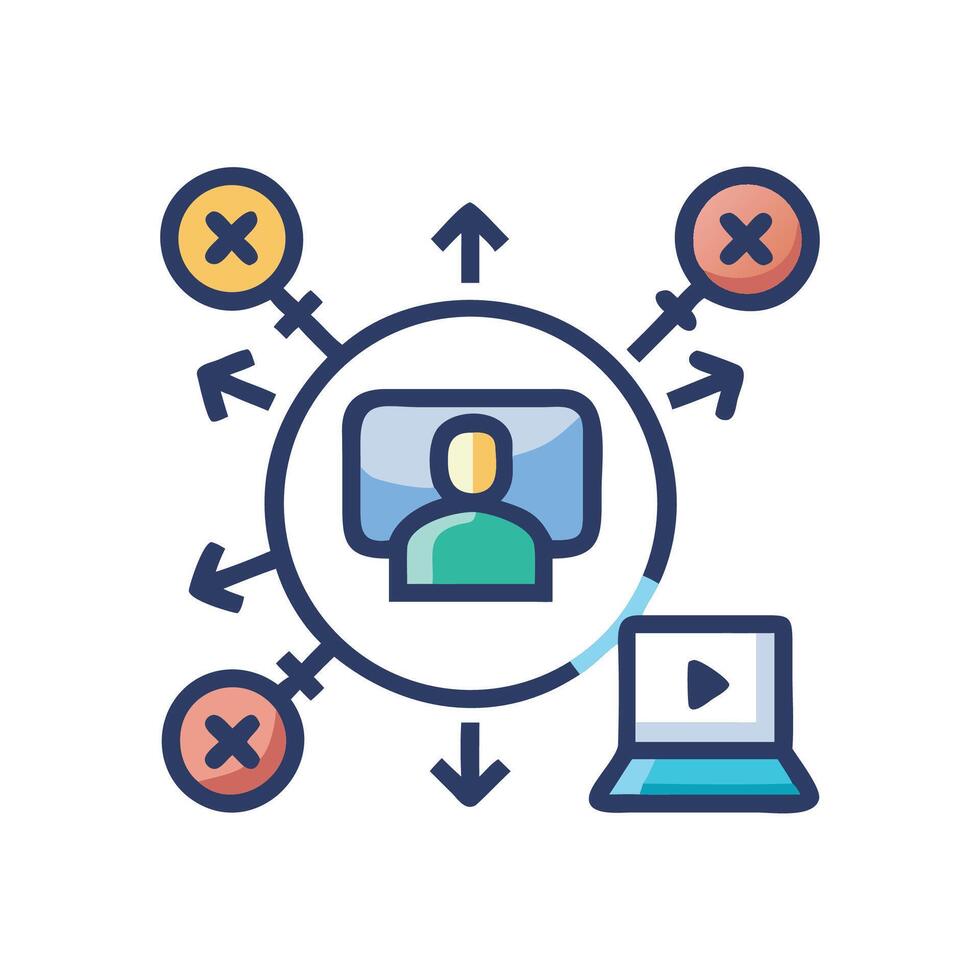 Online meeting management and remote communication process control vector