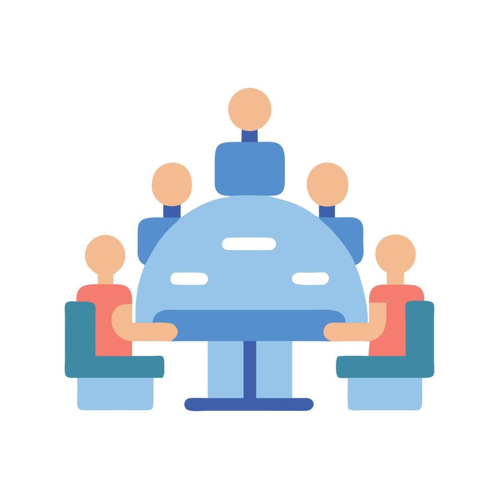 Meeting Illustration Team Collaboration, Business Discussion, Problem Solving vector