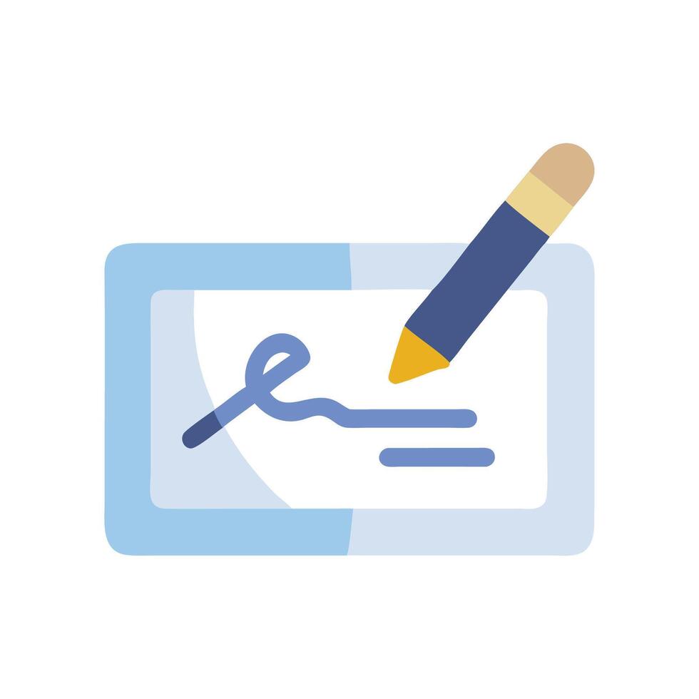 Signing a Document Flat Icon Illustration vector