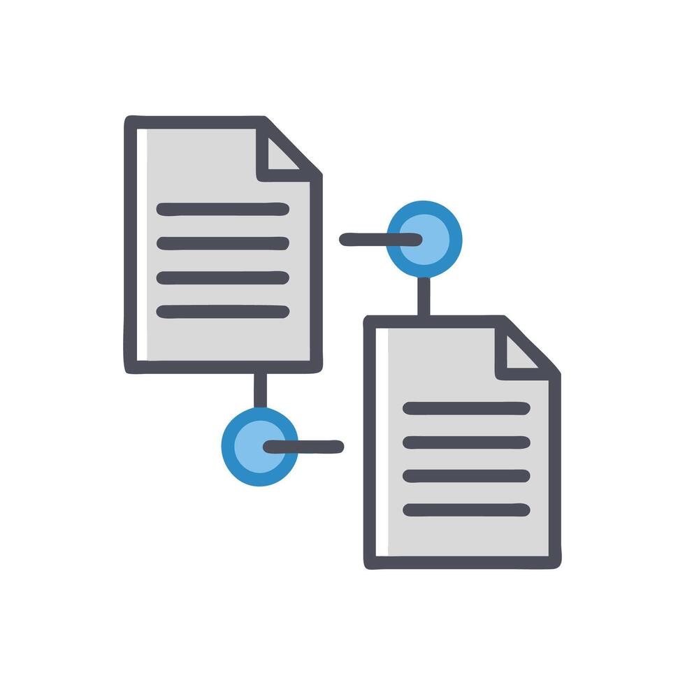 Data Migration, File Transfer, Document Flow Illustration Icon vector